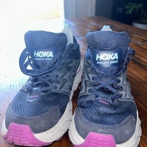 Hoka Anacapa Breeze Shoes - Dark Blue and Pink